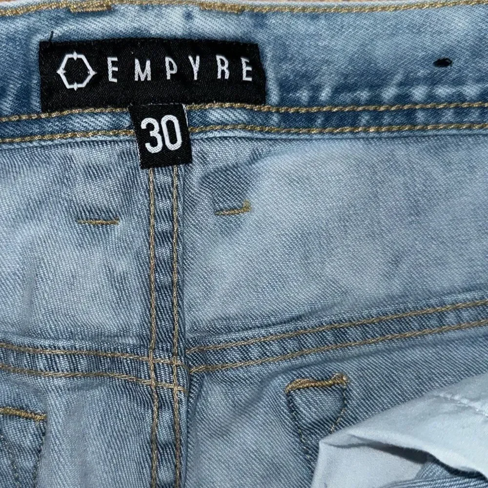 Empyre Verge Tapered Aged Light Wash Skinny Jeans sz 30 EUC